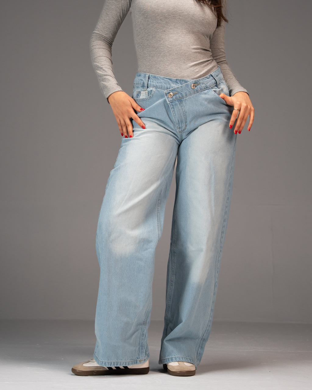 Twist Over Denim in Ice