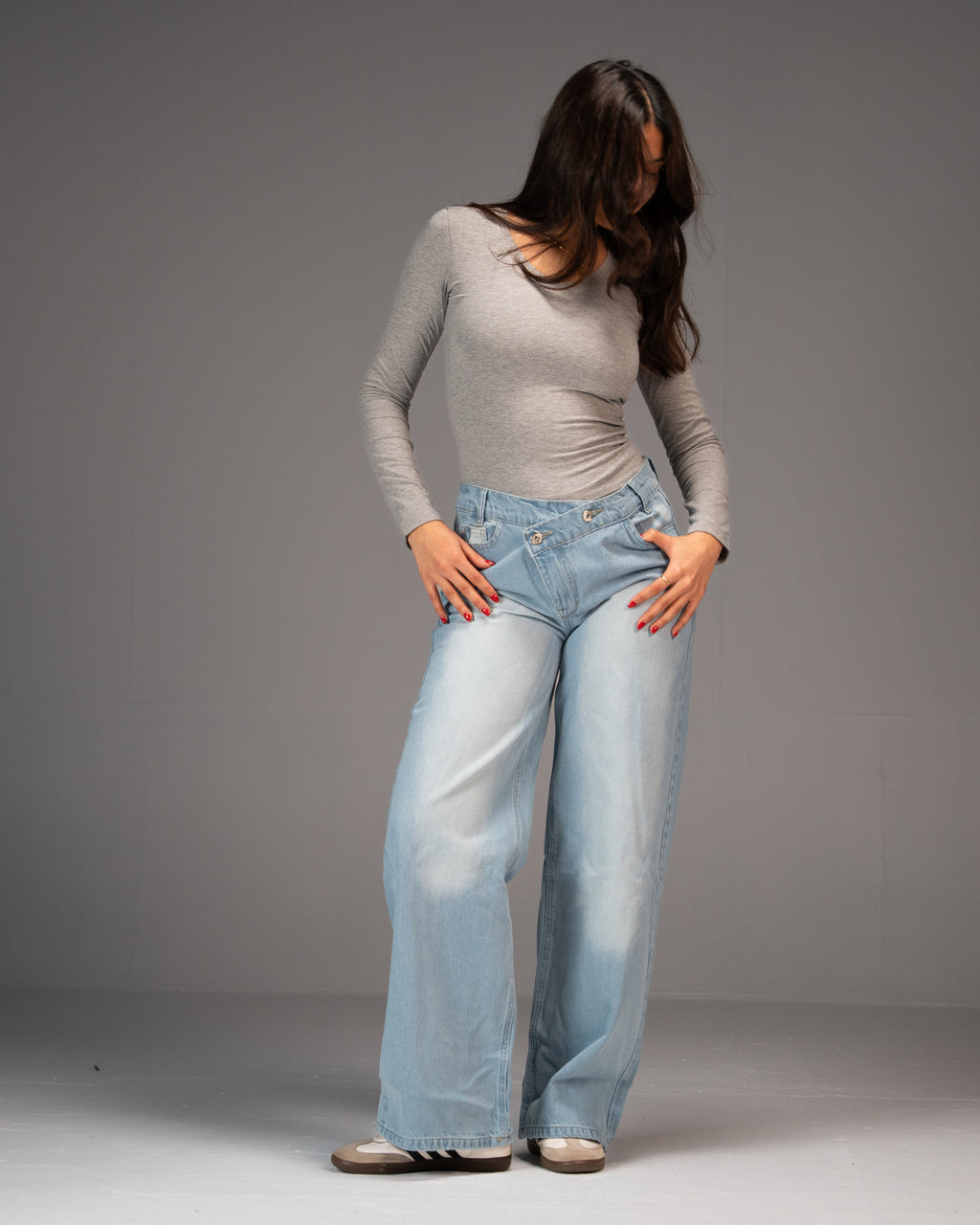 Twist Over Denim in Ice