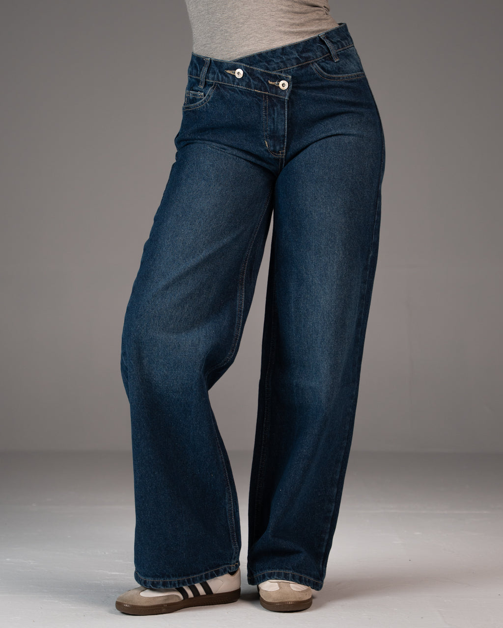 Twist Over Denim in Navy