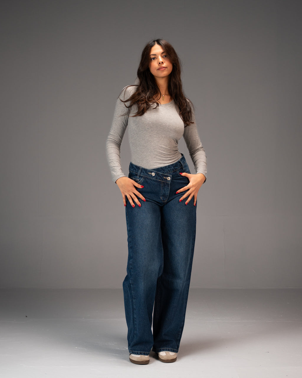 Twist Over Denim in Navy